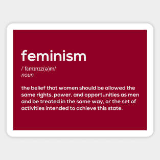 Feminism definition (white) Magnet